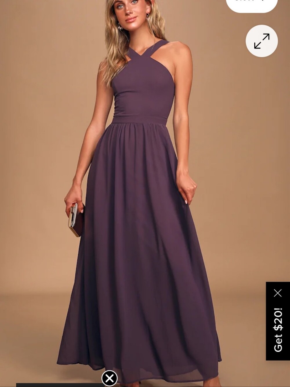 LULUS Air Of Romance Dusty Purple Maxi Dress - Size Medium